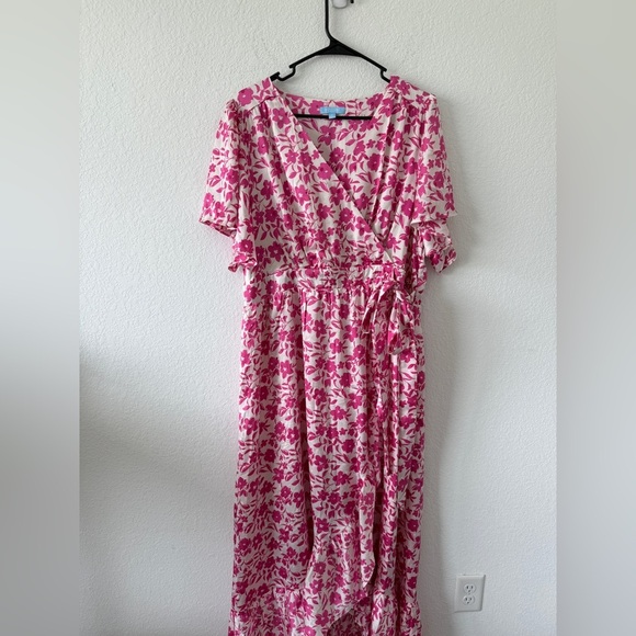 DRAPER JAMES RSVP™ Flutter Sleeve Wrap Maxi Dress - Picture 3 of 8